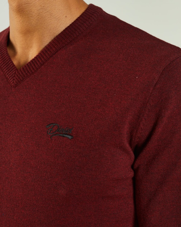 Tony V Neck Biking Red Melange Diesel