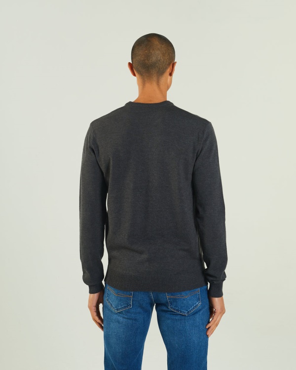 Tony V Neck Charcoal Marl Diesel Dark Grey