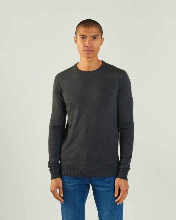 Diesel Dylan Round Neck Charcoal Marl Dark Grey