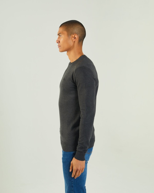Diesel Dylan Round Neck Charcoal Marl Dark Grey