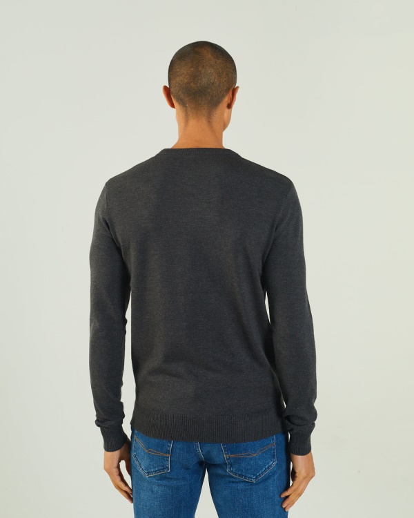 Diesel Dylan Round Neck Charcoal Marl Dark Grey