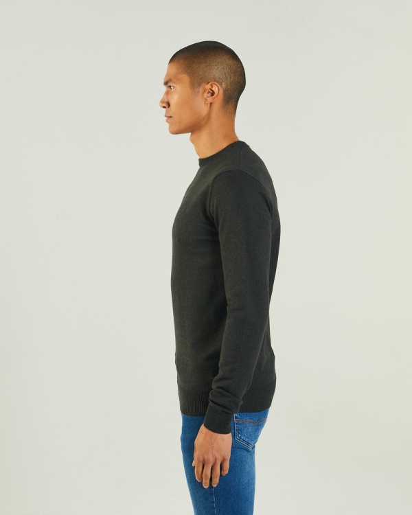 Diesel Dylan Round Neck Deep Pine Marl Green