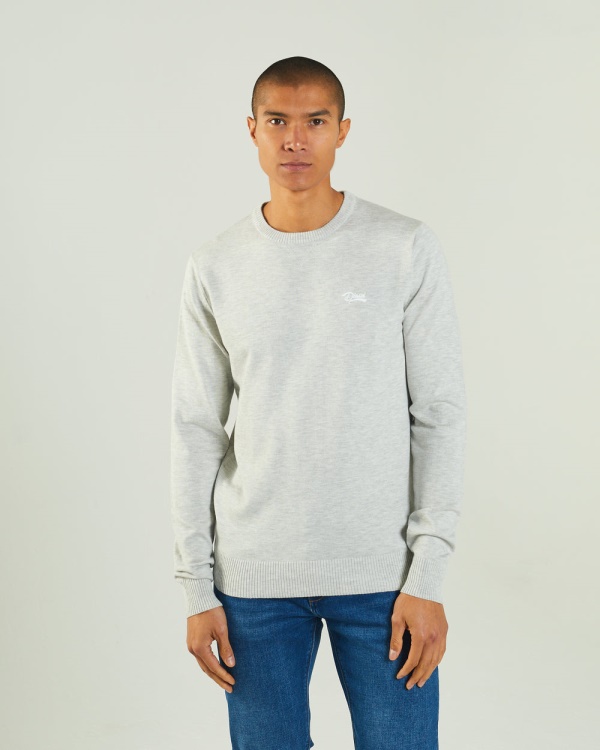 Dylan Round Neck Blizzard Marl Diesel Light Grey