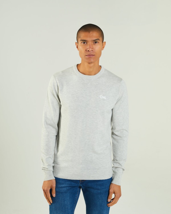 Dylan Round Neck Blizzard Marl Diesel Light Grey