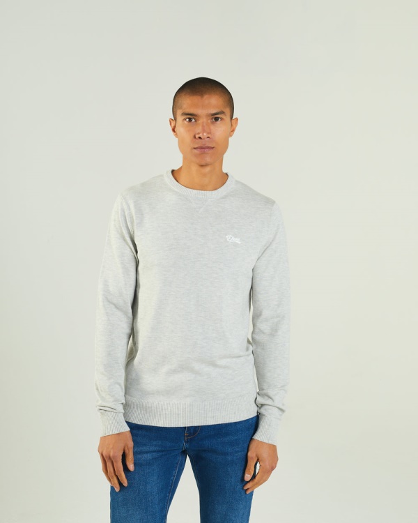 Dylan Round Neck Blizzard Marl Diesel Light Grey