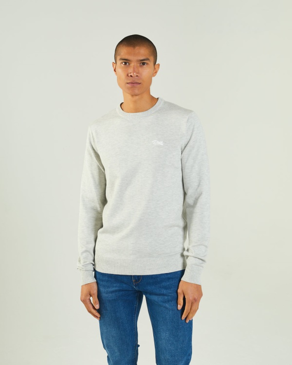 Dylan Round Neck Blizzard Marl Diesel Light Grey