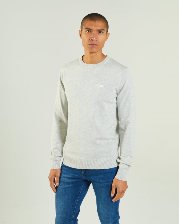 Dylan Round Neck Blizzard Marl Diesel Light Grey