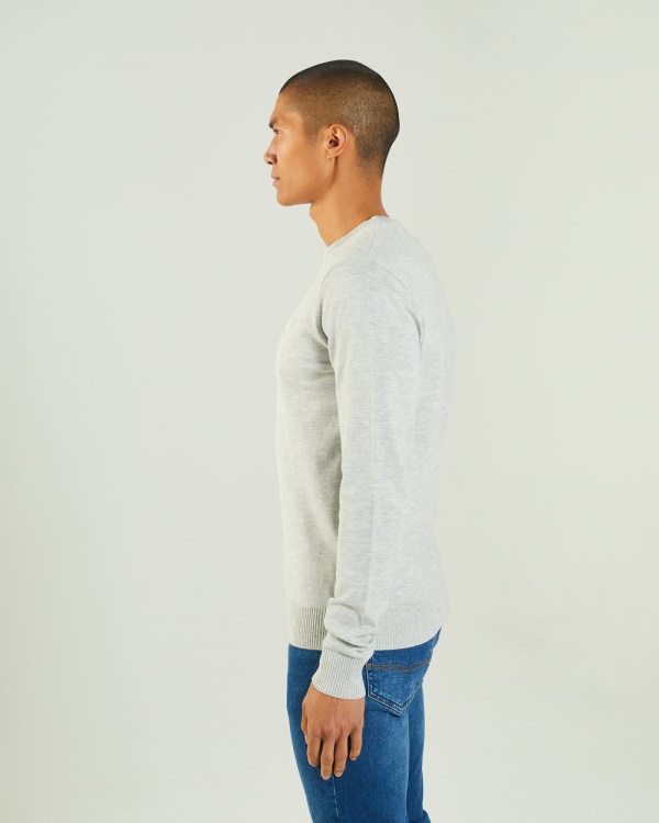 Dylan Round Neck Blizzard Marl Diesel Light Grey
