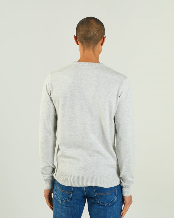 Dylan Round Neck Blizzard Marl Diesel Light Grey