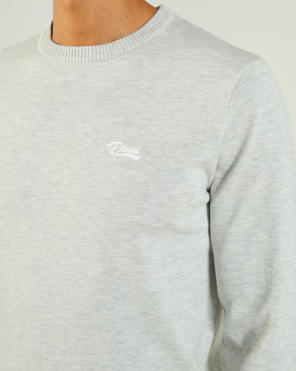 Dylan Round Neck Blizzard Marl Diesel Light Grey