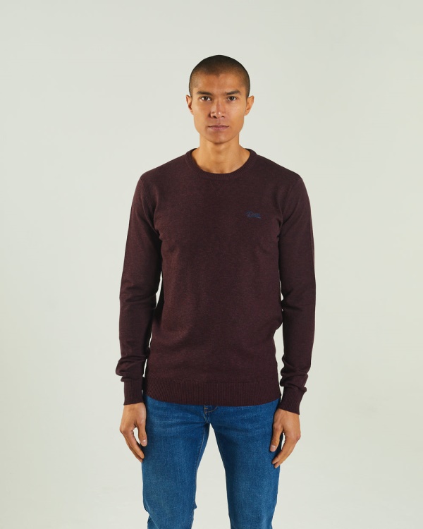 Wine Diesel Dylan Round Neck Port Royale Mel