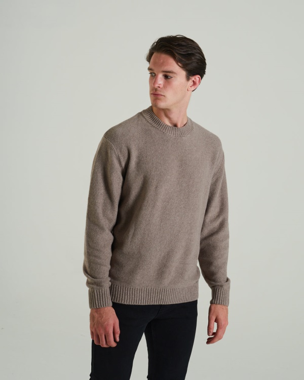 Grey Nevis Sweater Stone Biscuit Diesel