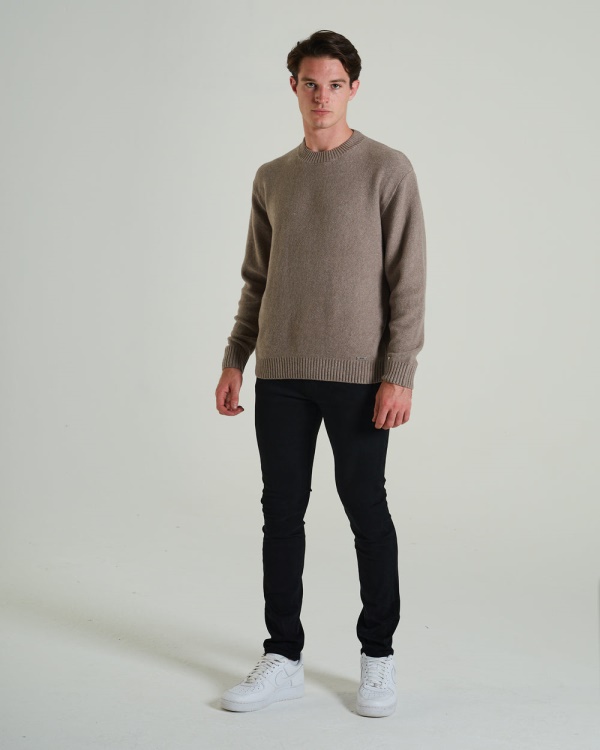 Grey Nevis Sweater Stone Biscuit Diesel