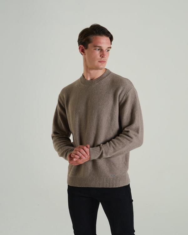 Grey Nevis Sweater Stone Biscuit Diesel