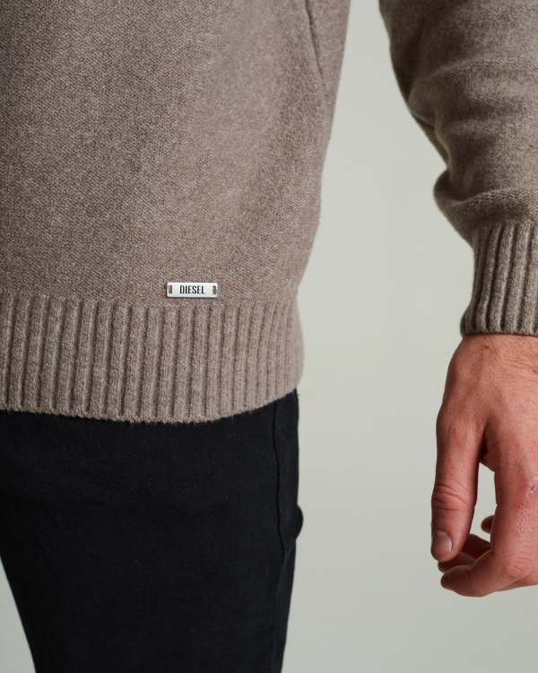 Grey Nevis Sweater Stone Biscuit Diesel
