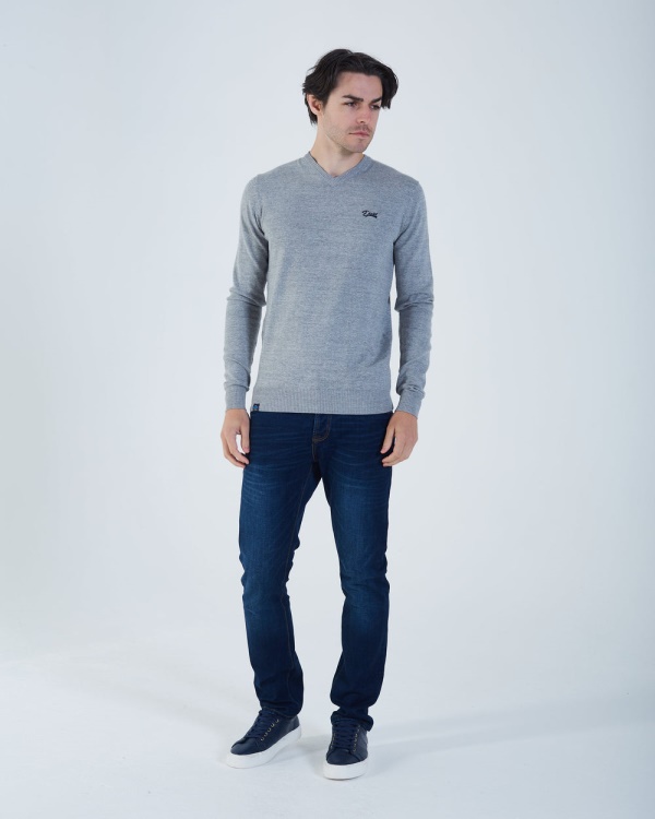 Grey Tom V Neck Gravel Diesel