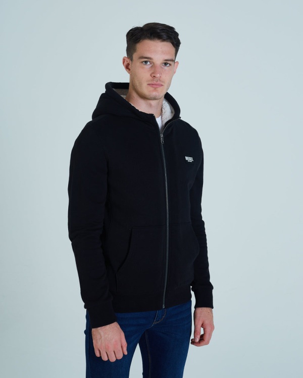 Diesel Bruce Sherpa Lined Zip Black
