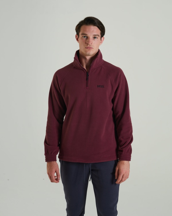 Diesel Trojan Fleece Half Zip Berry Wine