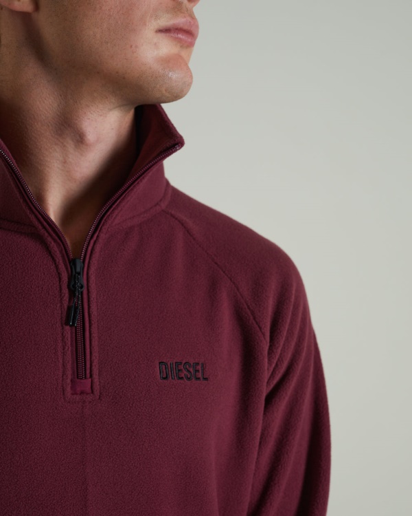 Diesel Trojan Fleece Half Zip Berry Wine