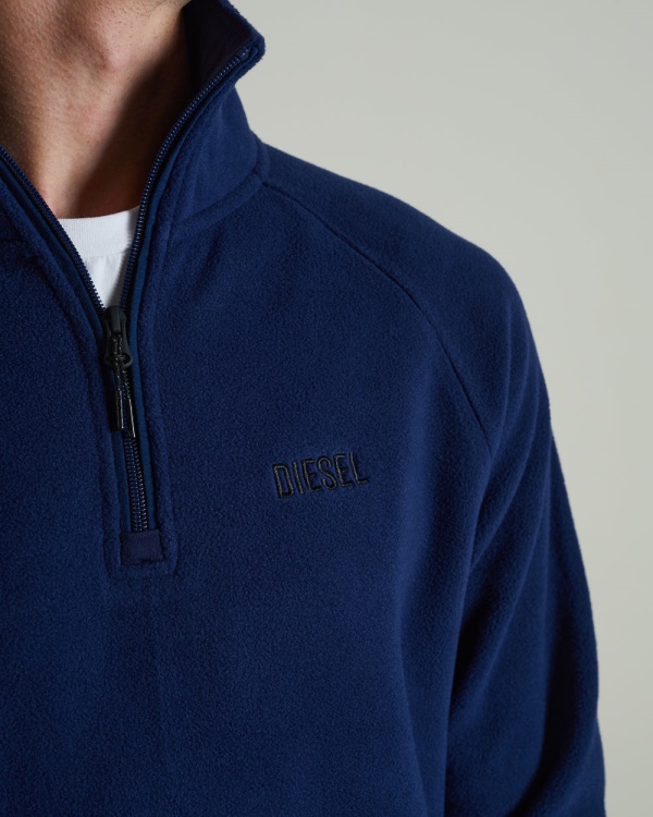 Diesel Trojan Fleece Half Zip Sapphire Blue