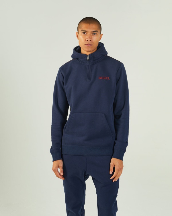 Diesel Hagen Half-Zip Hood Navy Blazer