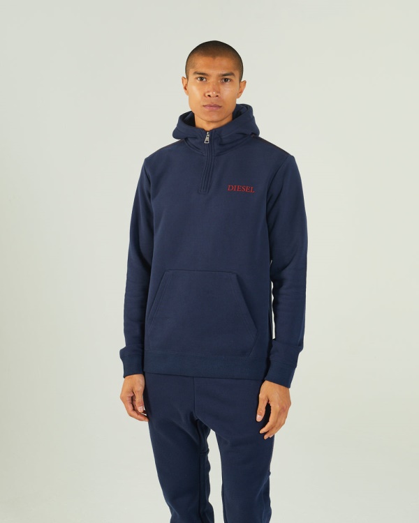 Diesel Hagen Half-Zip Hood Navy Blazer