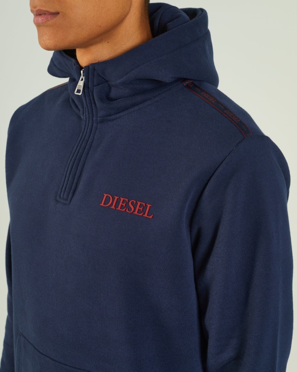 Diesel Hagen Half-Zip Hood Navy Blazer