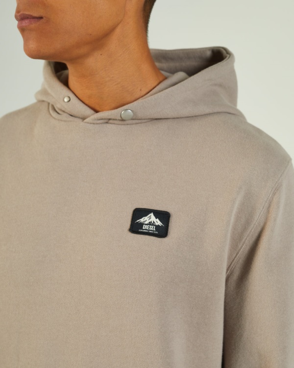 Grey Diesel Everest Hoodie Stone Biscuit