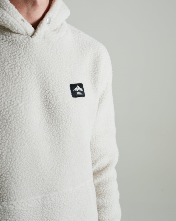 Diesel Arctic Fleece Hoodie Clay Ivory