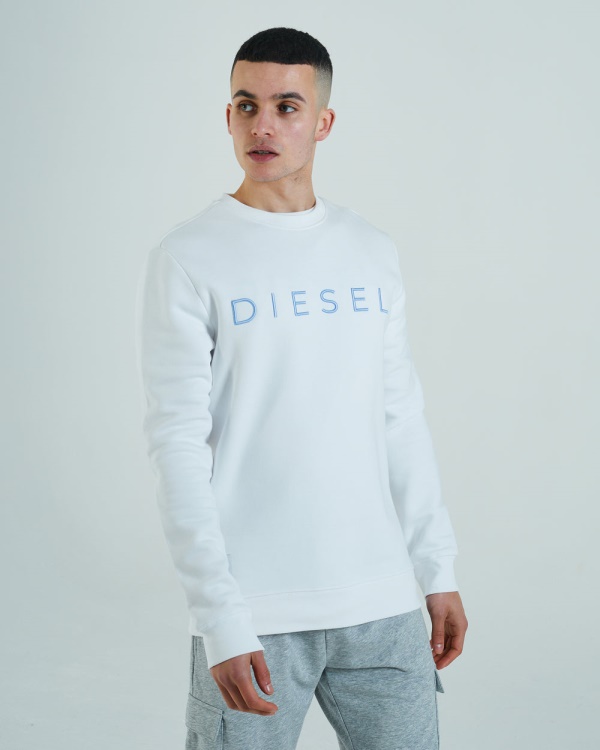 White Shawn Sweatshirt Dove Diesel