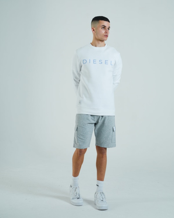 White Shawn Sweatshirt Dove Diesel
