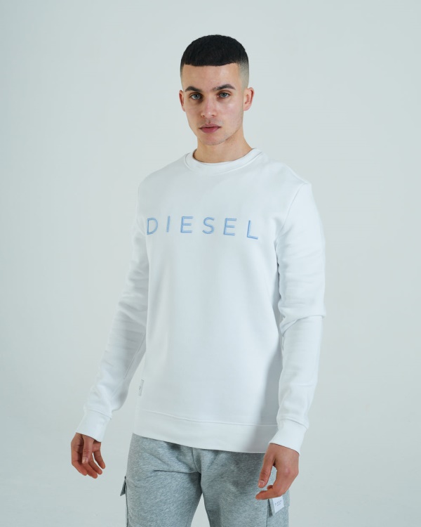 White Shawn Sweatshirt Dove Diesel