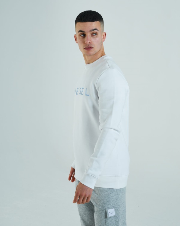 White Shawn Sweatshirt Dove Diesel