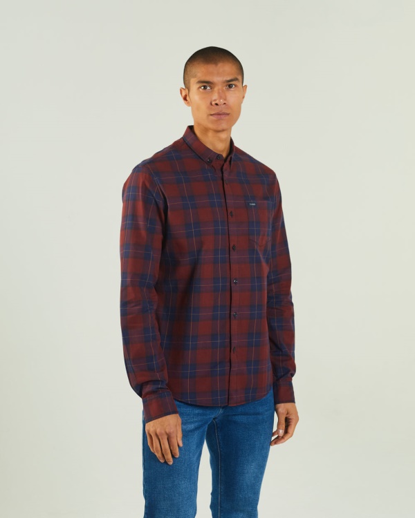 Payne Ls Shirt Check Diesel Red