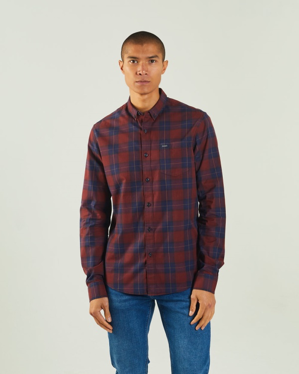 Payne Ls Shirt Check Diesel Red