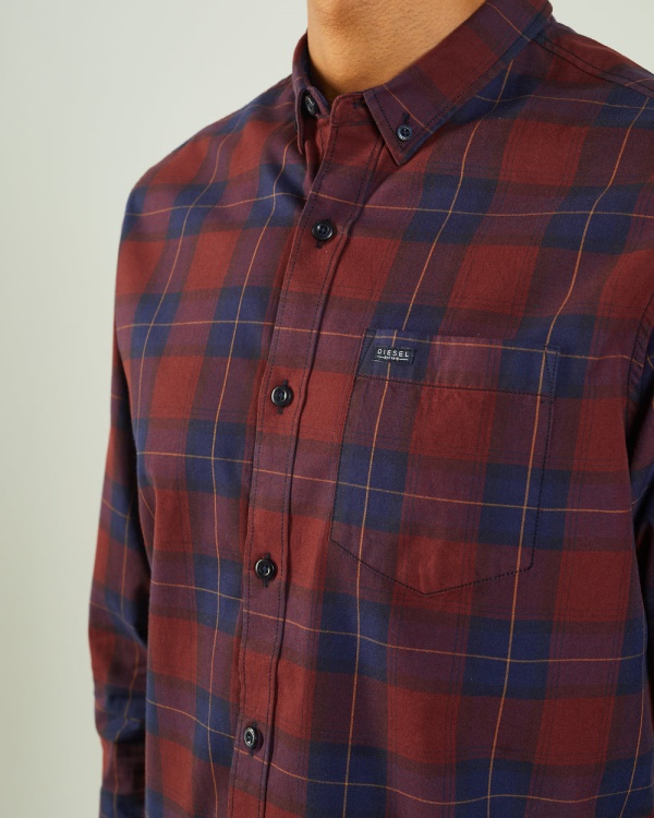 Payne Ls Shirt Check Diesel Red