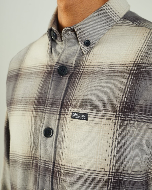 Shackleton Overshirt Check Diesel Beige
