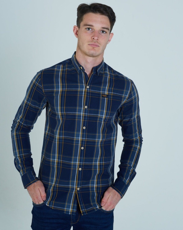 Navy Diesel Cash L/S Shirt Check