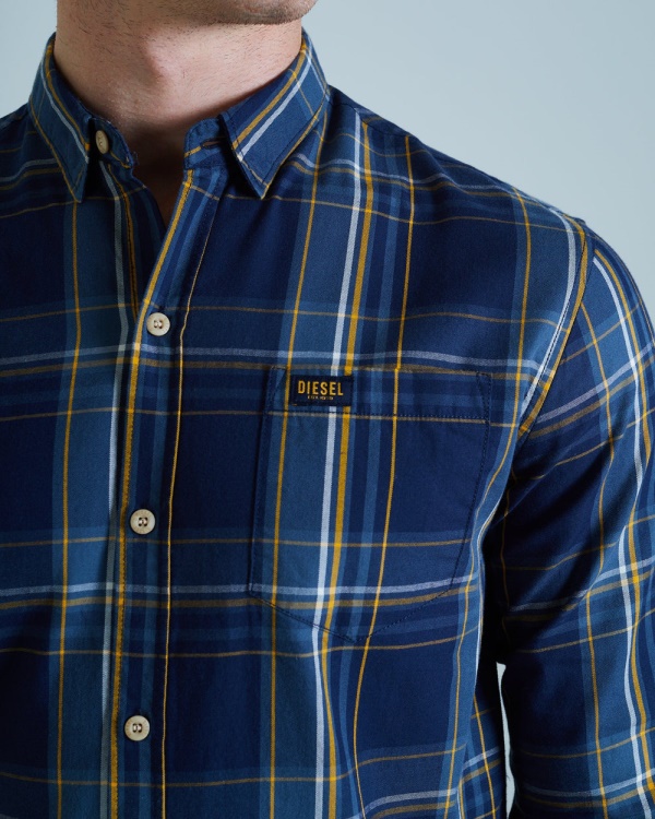 Navy Diesel Cash L/S Shirt Check