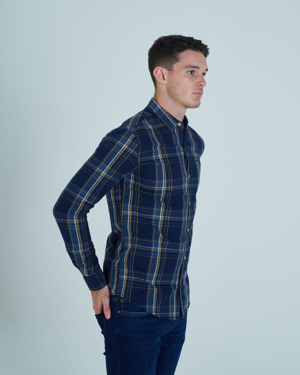 Navy Diesel Cash L/S Shirt Check
