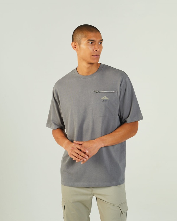 Grey Adventure Tee Rock Climb Diesel