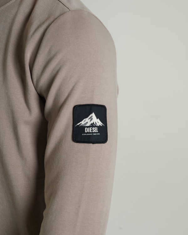 Grey Diesel Olympic Ls Tee Stone Biscuit