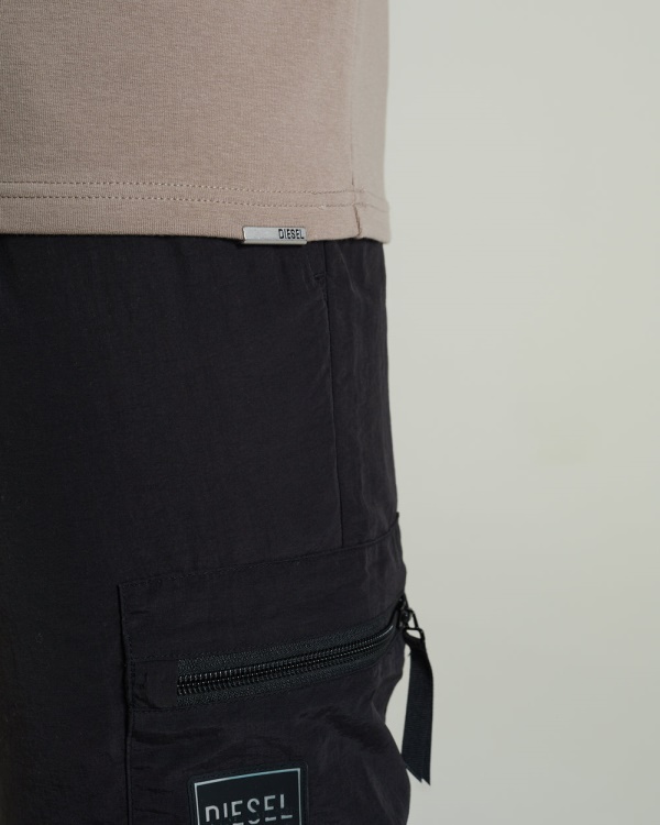 Grey Diesel Olympic Ls Tee Stone Biscuit