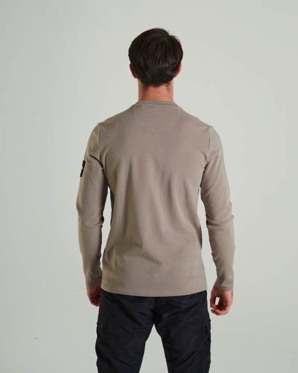 Grey Diesel Olympic Ls Tee Stone Biscuit