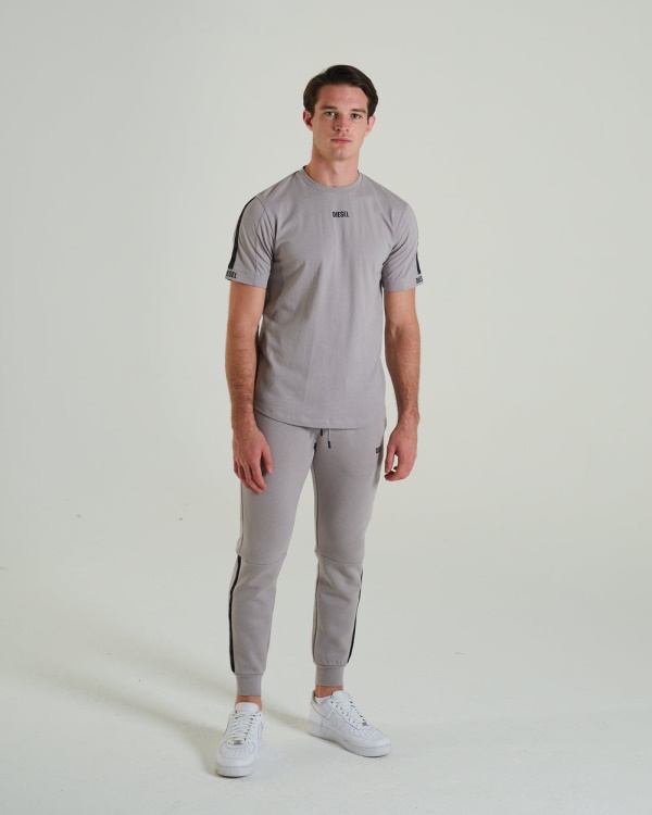 Light Grey Tiberius Tee Fossil Stone Diesel