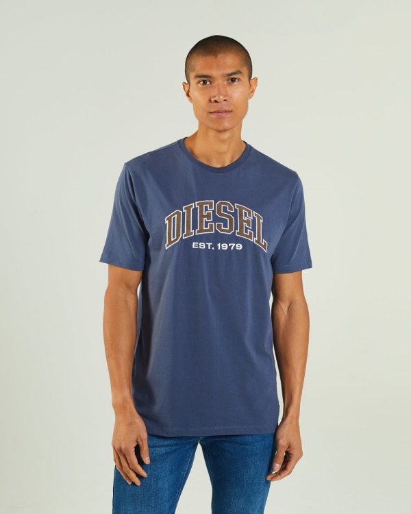 Diesel Ronnie Tee Steel Indigo Blue