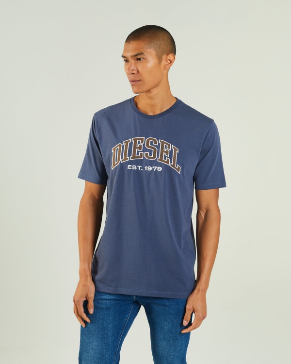 Diesel Ronnie Tee Steel Indigo Blue
