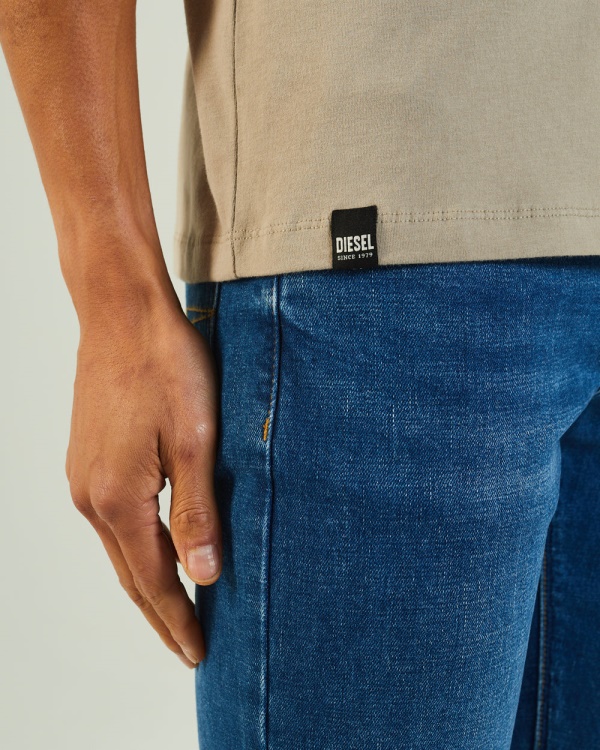 Diesel Basic Scott O Neck Tee Rock Biscuit Beige