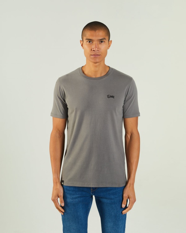 Grey Basic Scott O Neck Tee Rock Climb Diesel