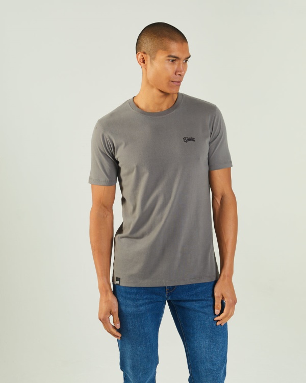 Grey Basic Scott O Neck Tee Rock Climb Diesel